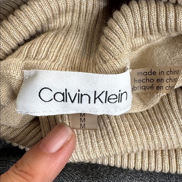 CALVIN KLEIN color block turtleneck sweater size M - Picture 7 of 10